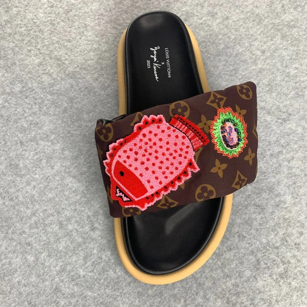 Louis Vuitton Pool Pillow Sandal Women 42 Brown Kusama Monogram Slides - Picture 7 of 16